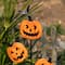 Glitzhome® 39.5"H Halloween Metal Triple Pumpkin with Spring Bats Yard Stake